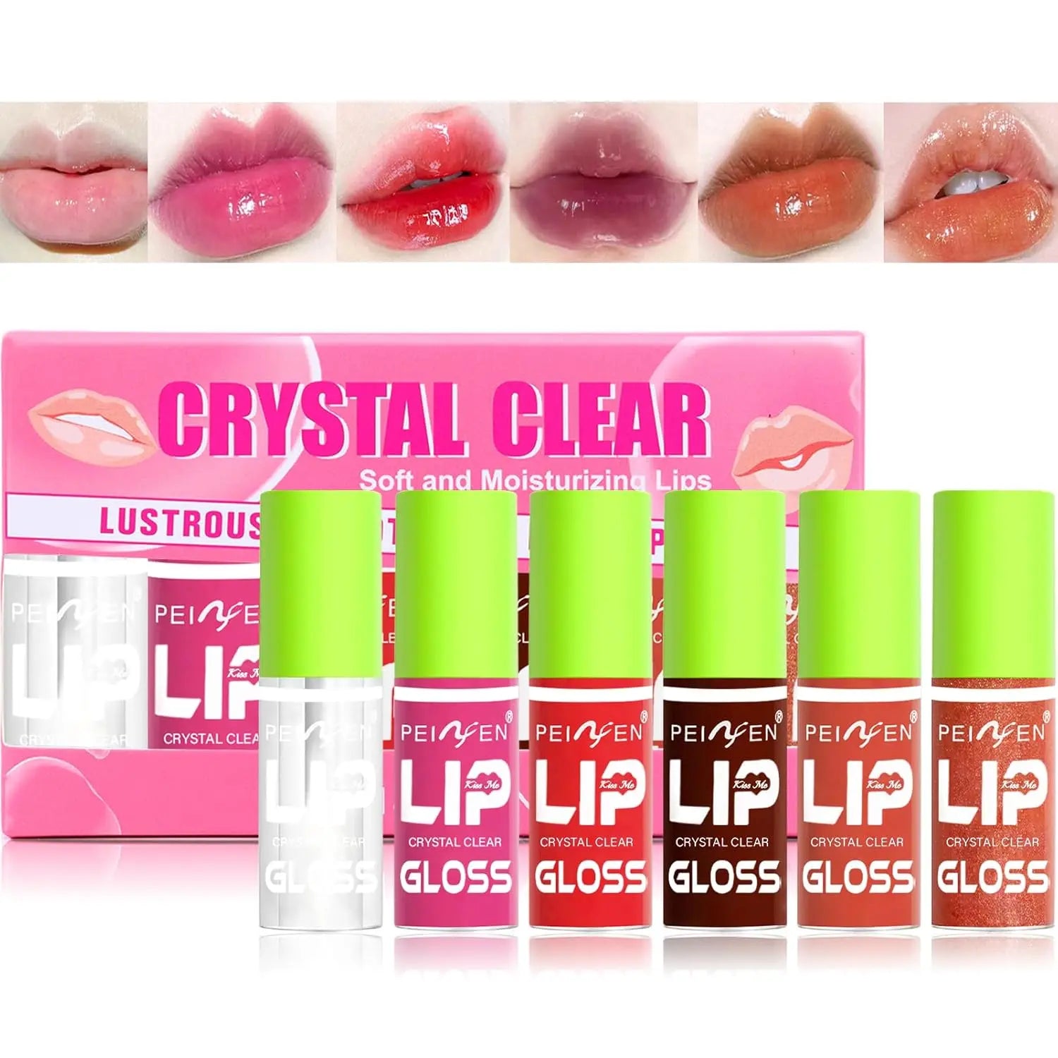 6pcs Moisturizing Min Plump Lips Lipgloss Transparent Lip Oil Sexy Lip Cosmetics For Make Up Liquid Lipstick Lips Cosmetics Gift