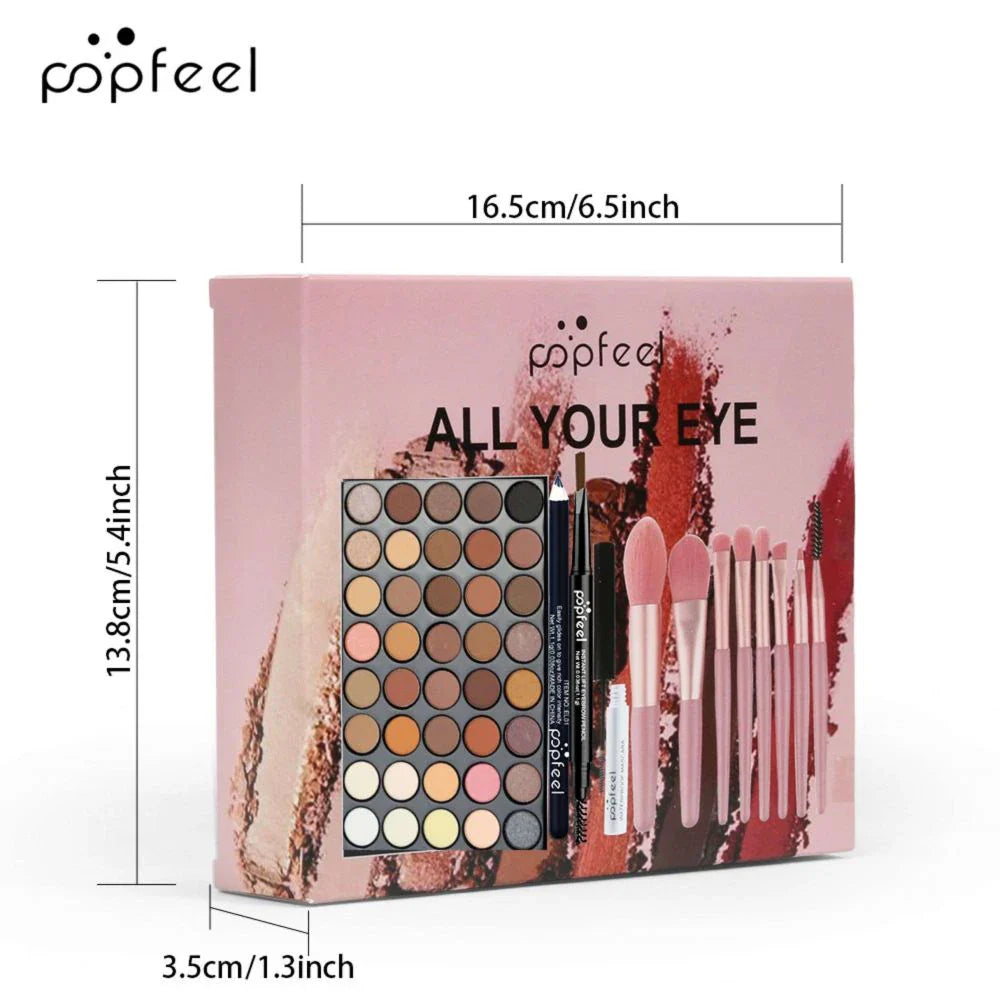 40 Colors Eyeshadow Palette Set, Eyebrow Pencil Eyeliner Pen Mascara With A Set Of Makeup Brushes Eye Cosmetics