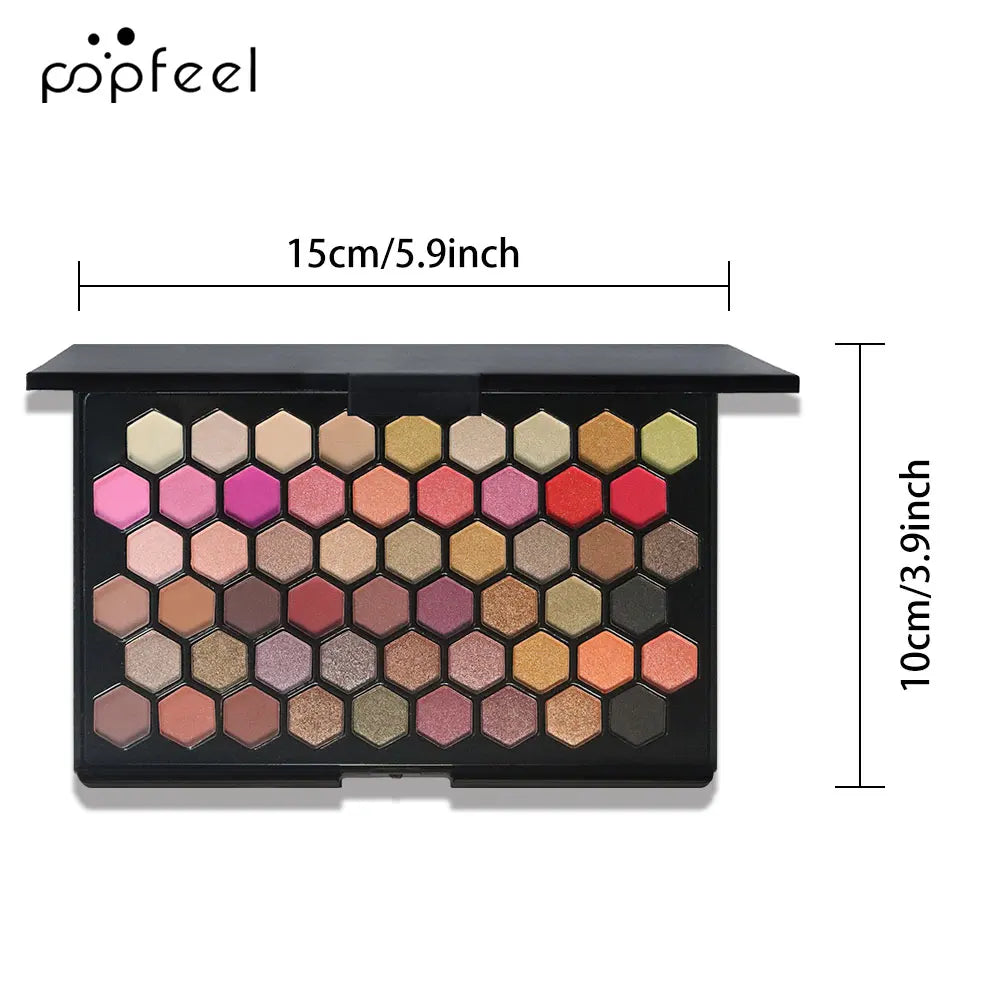POPFEEL 54-Color Eyeshadow Palette - Versatile Earth Tones & Vibrant Rainbow Shades in One Compact - Create Endless Makeup Looks