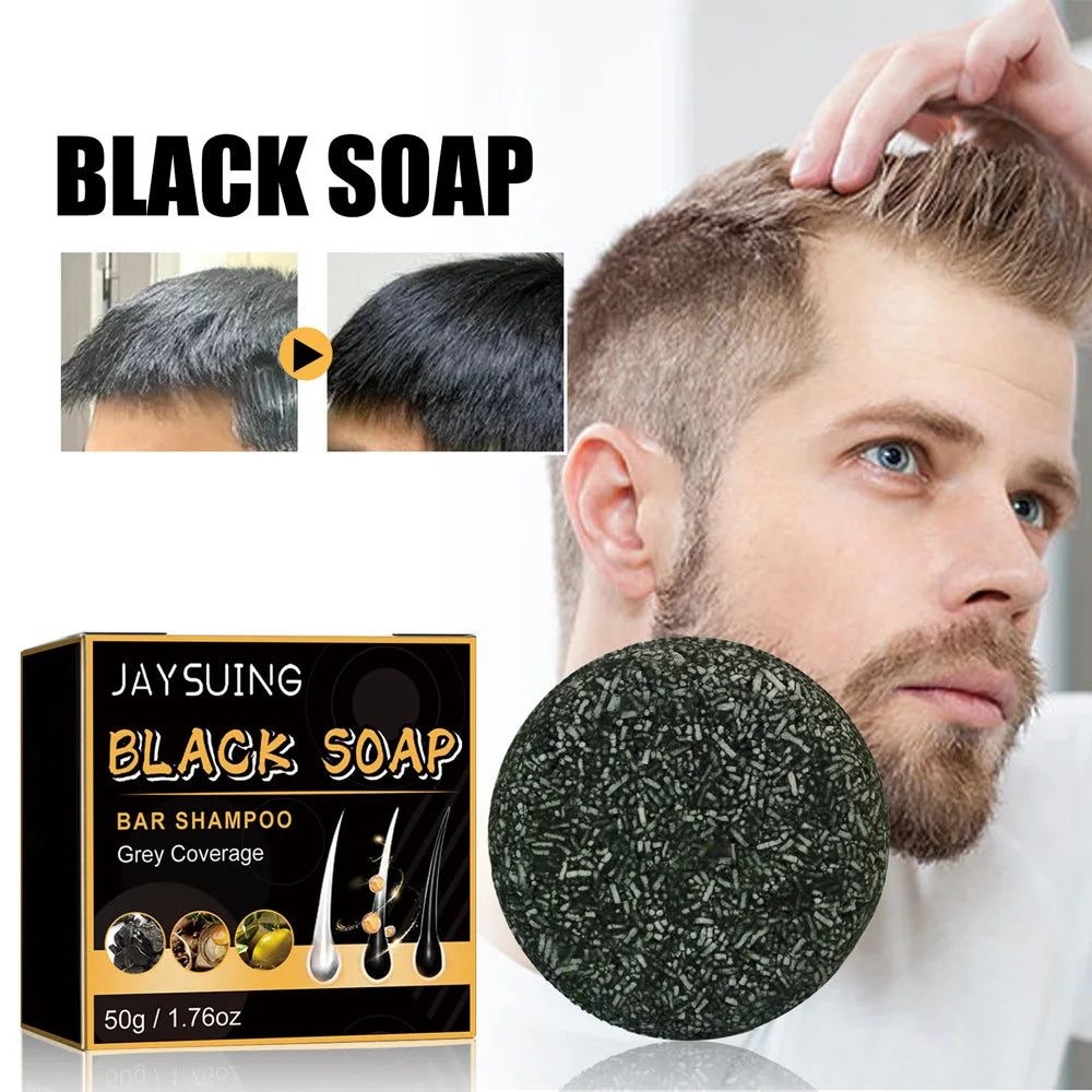 Hair Shampoo Soap Polygonum Multiflorum Black Soap White Hair Repair Soap Hair Care Set Nourishing Anti Dandruff Hair Dye Soap
