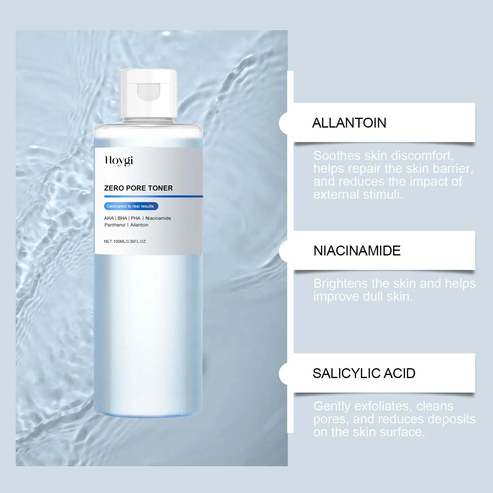 Exfoliating Hydrating Toner Moisturizing Smoothing Brighten Skin Pore Refining Improve Dry Skin Zero Pore Toner Soothing Formula