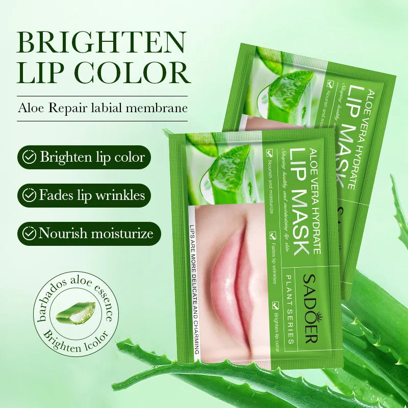 10pcs SADOER Fruits Moisturizing Lip Mask Nourishing Beauty Hydrating Crystal Collagen Gel Lip Patches Skin Care