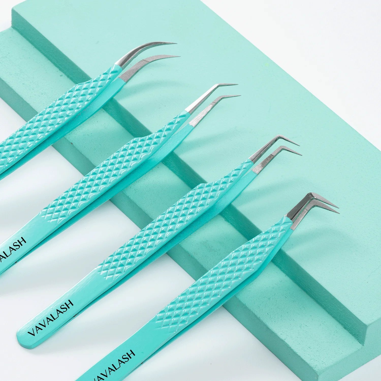 VAVALASH Anti-Slip Tweezers High-Density Stainless Steel Fiber Tip for Eyelash Extensions Eyebrow Professional Precision Makeup