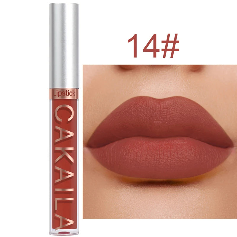 CAKAILA 18 Color Waterproof Matte Velvet Lip Glaze Lasting Silky Liquid Lipstick Not Easy To Fade Lip Gloss Makeup Sexy Lip Tint