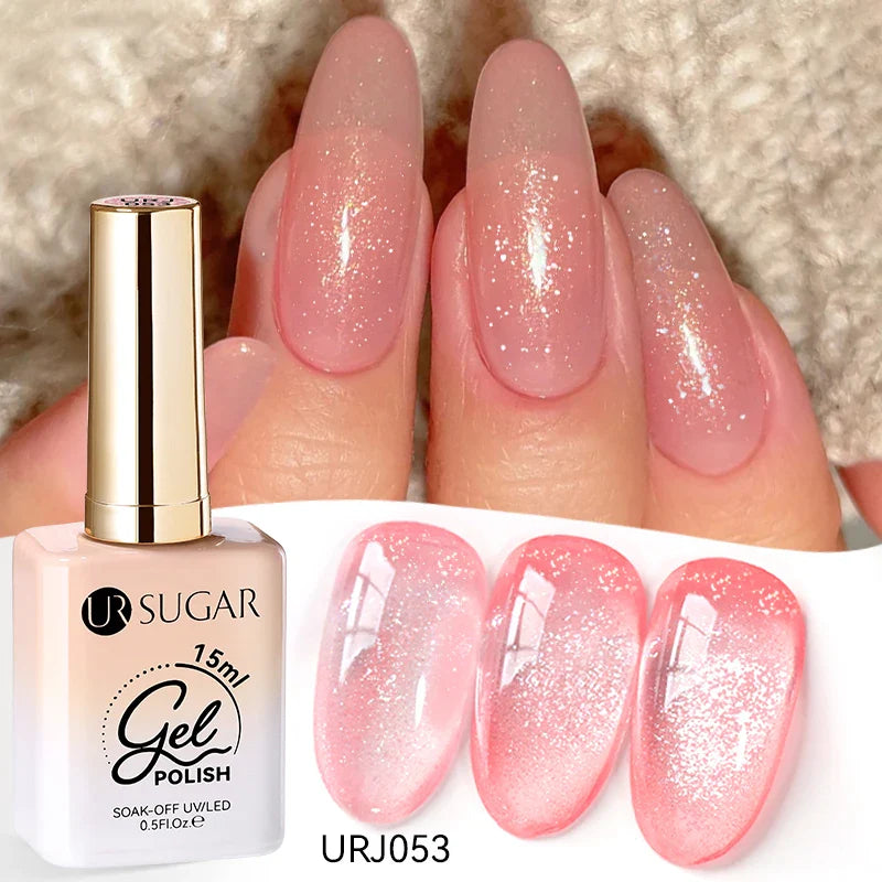 UR SUGAR 15ml Jelly Nude Gel Nail Polish Light Pink Translucent Color Soak Off UV LED Gel Varnish Nail Art DIY Fashion Manicure