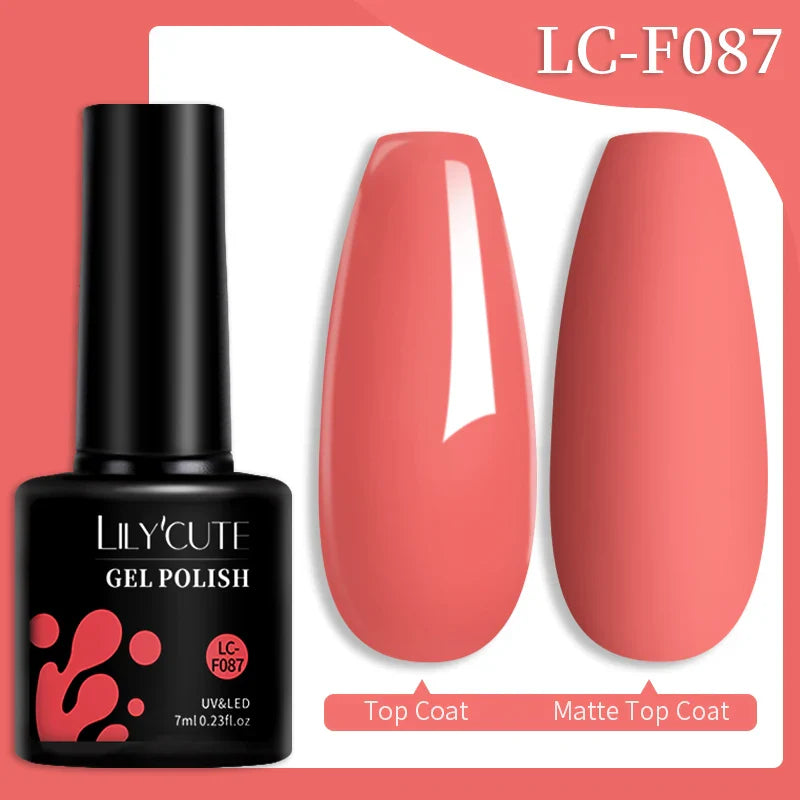LILYCUTE Fluorescent Nail Gel Polish Orange Red Neon Bright Color Summer Series Soak Off For Manicure Nail Art UV Gel Varnish