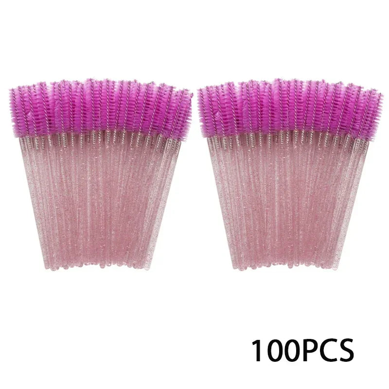 Wholesale 100PCS Mascara Spoolies Disposable Eyelash & Eyebrow Brushes for Salon, Extension & Makeup eyelash extension supplies