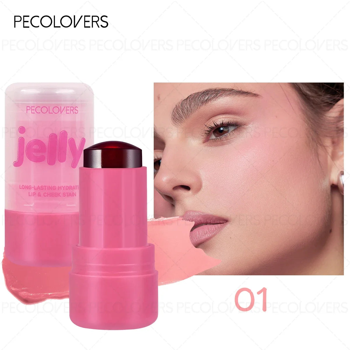 Christmas 1PC Multifunctional Jelly Blush Stick - Silky Smooth Nude Makeup, Perfect Holiday Gift for Women