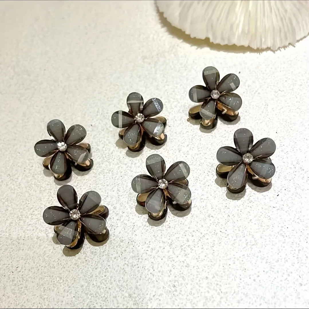 6pcs 3pcs 1pc Kids Women Girls Flower Shaped Hair Grab Clips, Faux Pearl Decorative Hair Barrettes Hair Decoration Accessories