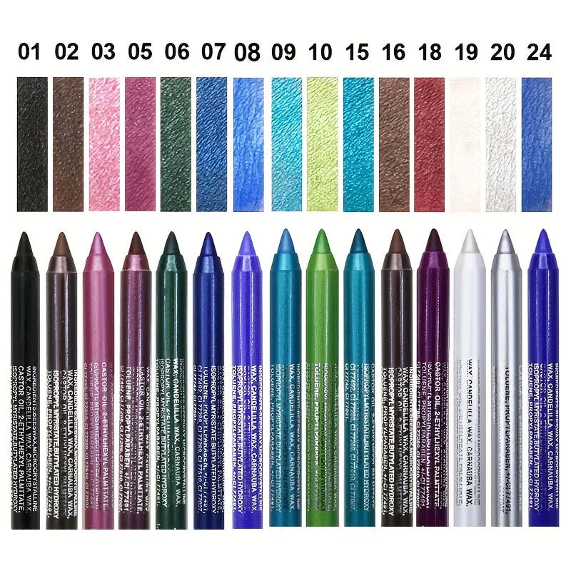 Smudge-Proof High-Shine Waterproof Eyeliner Pencil - Long-Lasting, Ethically Made, Black & Multicolor Options