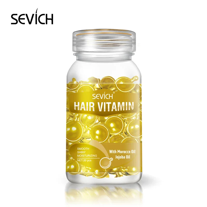 30Pcs Anti Hair Loss Hair Vitamin Capsule Oil Keratin Complex Oil Smooth Silky Hair Serum Hair Mask Repair Frizz Damaged Sevich