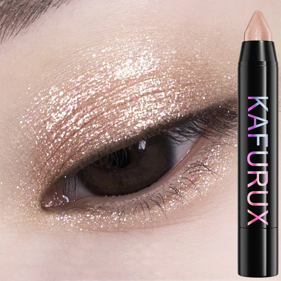 24 Colors Pearlescent Glitter Eyeshadow Eyeliner Pencil Waterproof Matte Nude Eye Shadow Eye Makeup Shimmer Highlighter Pen Tool
