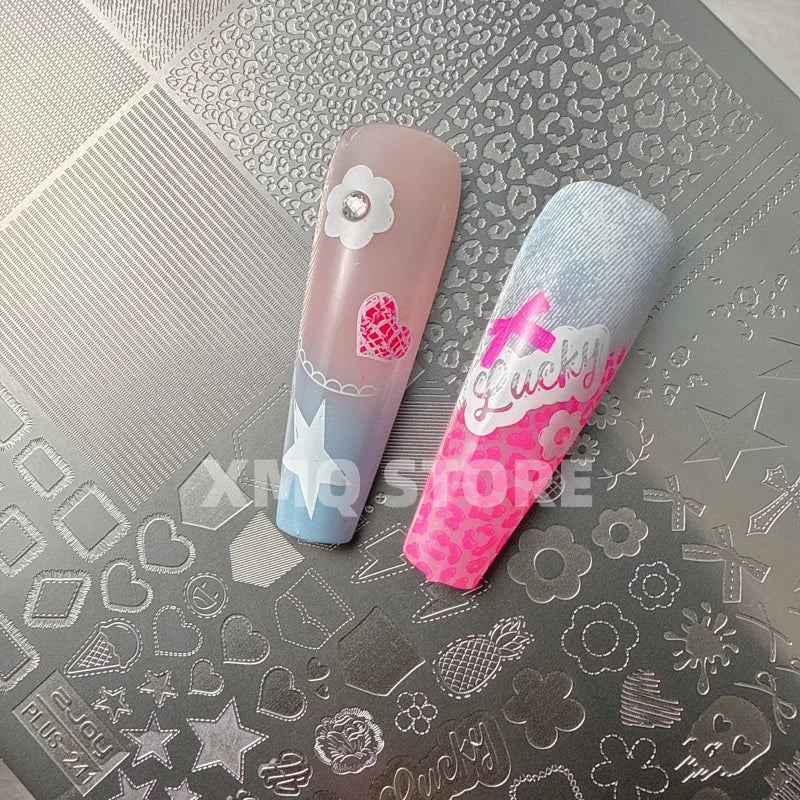 DIY Nail Art Stencil Plates Leopard Print & Flower Designs, Durable Stamping Templates for Home & Salon Use