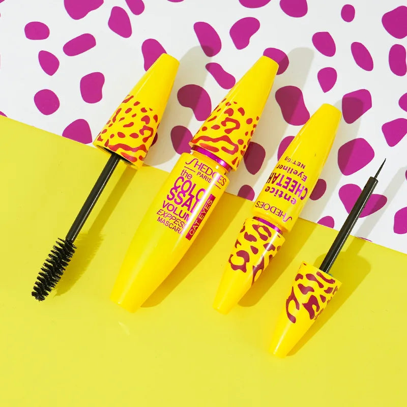 Make up Eyelash Mascara Waterproof Thick Liquid Eyeliner Mascara Makeup Kit Eyelashes Long Lasting Volume Eye Liner Mascara Set
