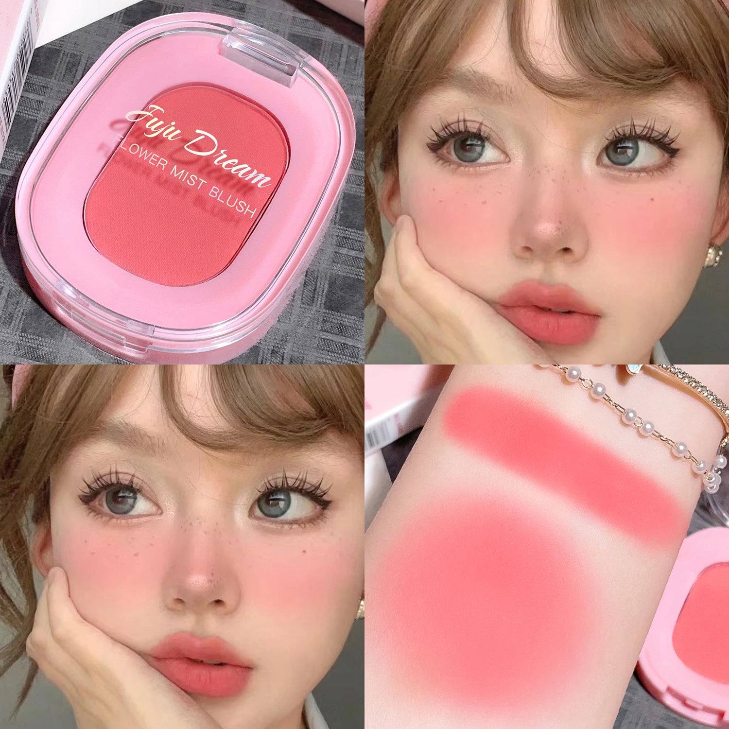 JUJu DREAM Flower Mist Blush Disc Monochrome Matte Powder Fine Flash Monochrome Blush Disc