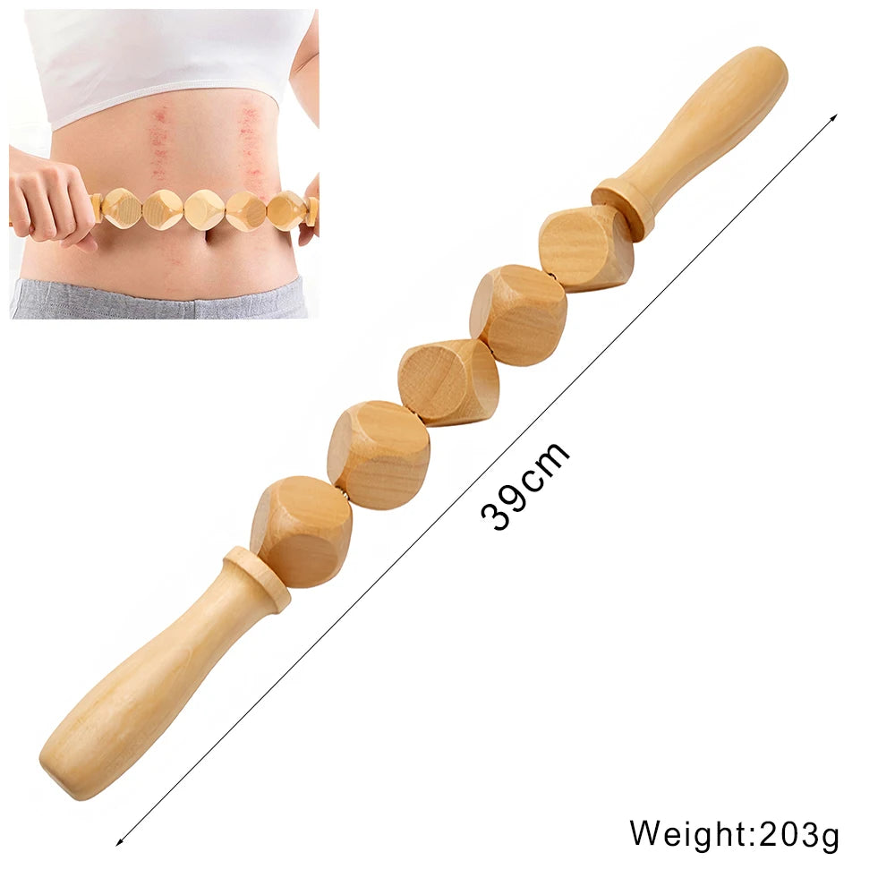 Wooden Massage Tools Wood Lymphatic Drainage Massager Anti Cellulite Body Shaping Tools for Beauty, Gua Sha, Sore Muscle Relief