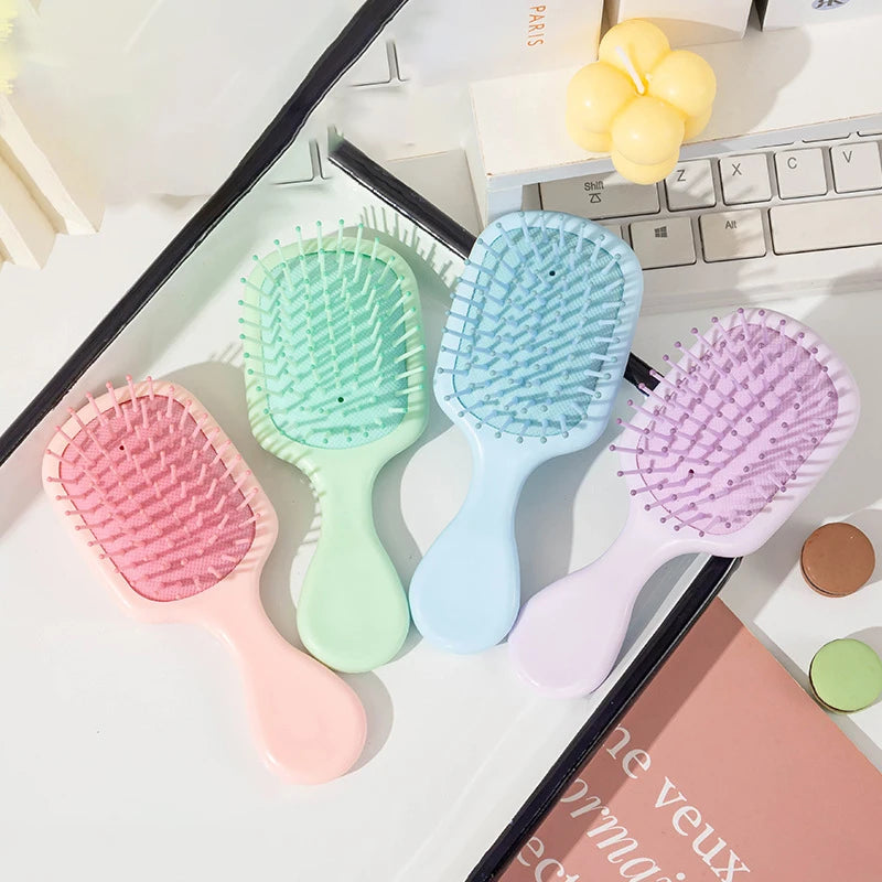 1pcs mini portable massage cute cartoon air cushion anti screw hair brush comb hair styling tool Special for real hair wigs