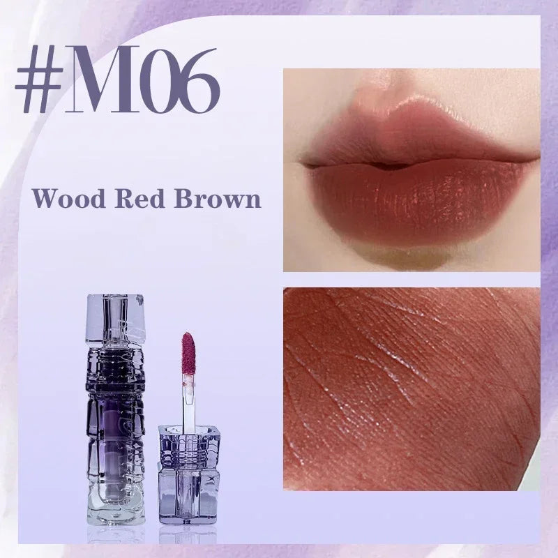 Dark Brown Matte Velvet Lip Gloss Waterproof Liquid Lipstick Nude Lip Tint Mud 6 Colors Lip Glaze Long Lasting Cosmetics Makeup