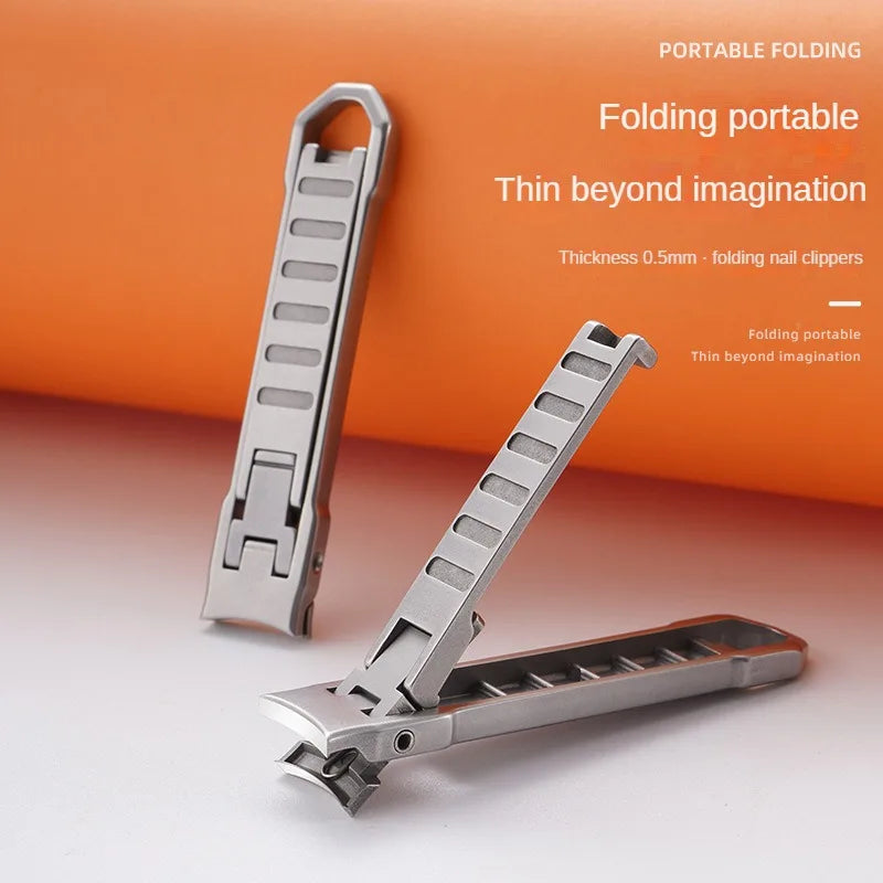 Ultra-Thin Nail Clippers Collapsible Portable Travel Fingernail Keychain Nail Scissors Cutter Stainless Steel Manicure Tools