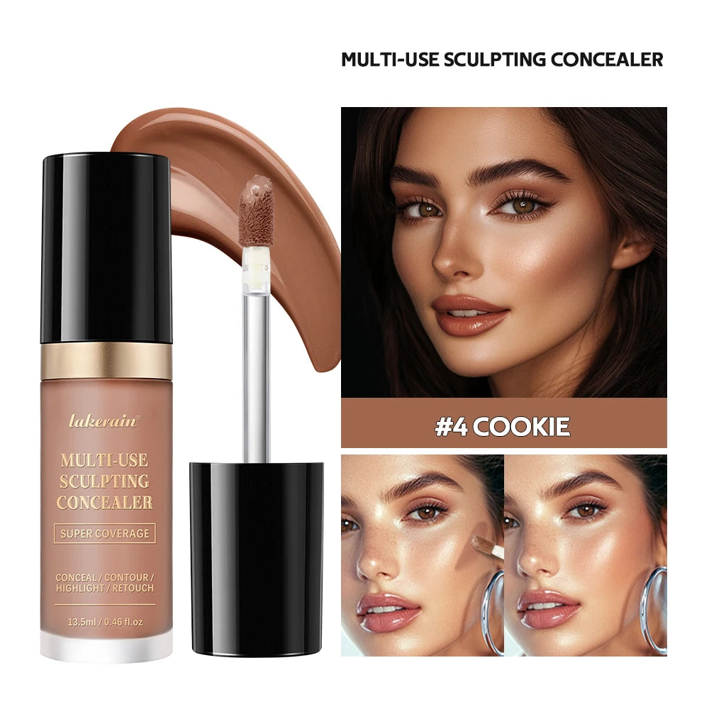 Super Coverage Concealer Multi-Use Cream Oil Free Long Lasting Hydrating Cover Contour Highlight and Retouch Face Makeup