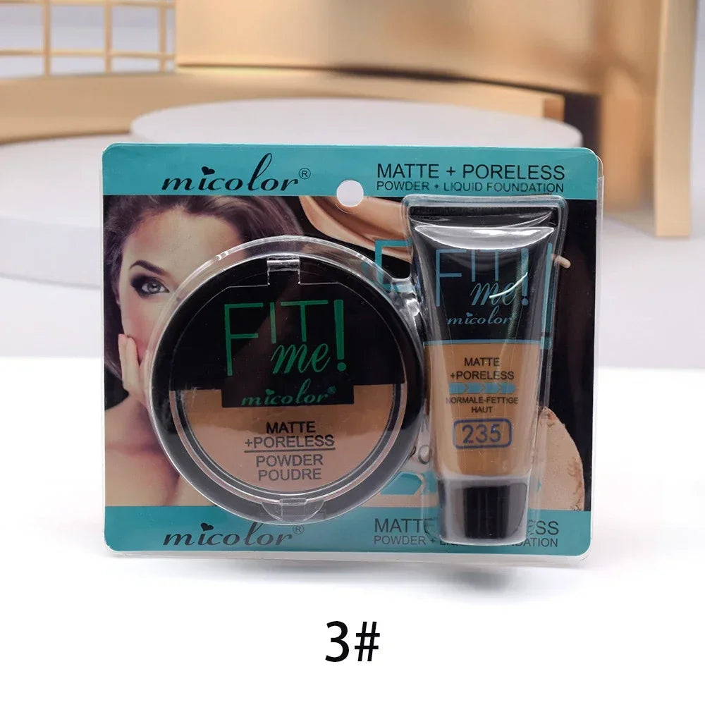 2 IN 1 Liquid Foundation Full Concealer Waterproof Base Cover Dark Circles Matte Black Skin Face Foundation Cream Makeup