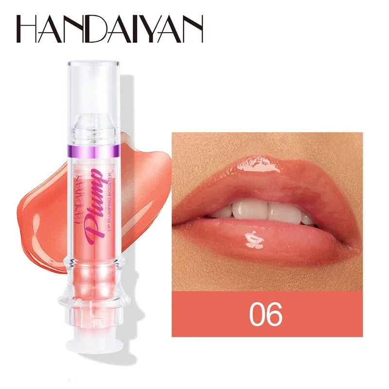 HANDAIYAN PLUMP & POUT Lip Plumping Booster Gloss High Shine for Plumper Looking Lips Extreme Shine Crystal Volume Lip Oil Hot