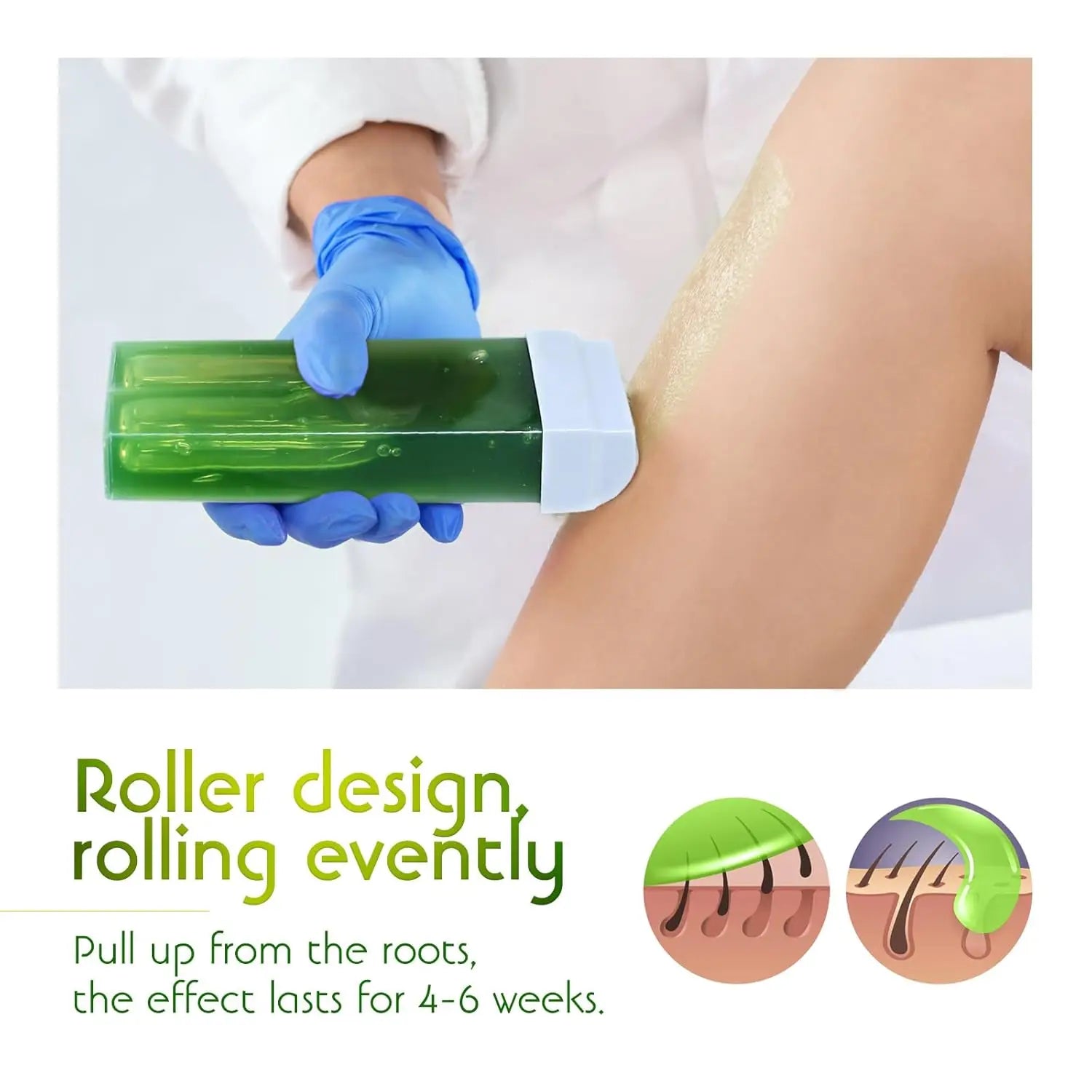 Roll on Wax Refill Painless Wax Roll On For Hair Removal Depilatory Wax Warmer Cartridge For Aloe Wax Bikini Body Hair Removal