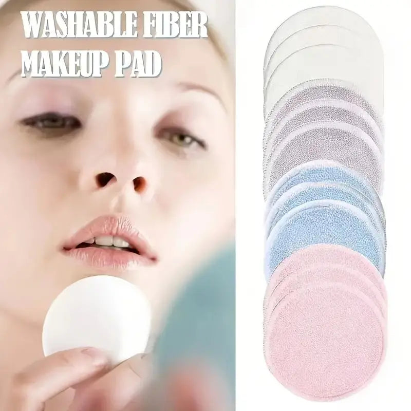 Makeup Remover Pads Reusable Bamboo Makeup Remover Pads 12pcs/Pack Microfiber Washable Rounds Cleansing Tools Make Up Removal