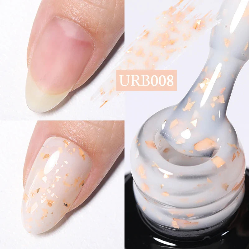 UR SUGAR 7ml Nude Crystal Rubber Base Gel Natural Color Semi Permanent Soak off UV LED Gel Nail Art Varnish