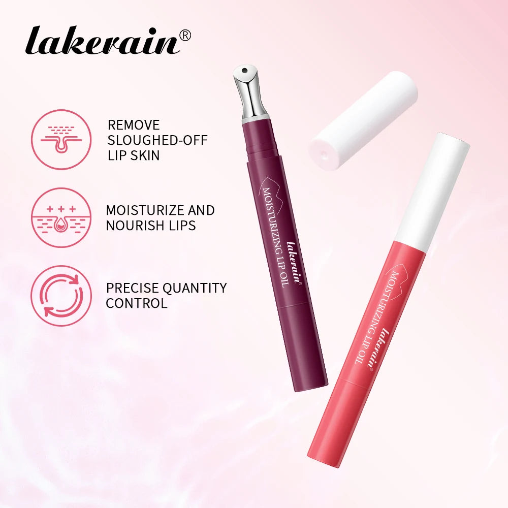 Lakerain Crystal Moisturizing Lip Oil Set of 6 Colors Pen Tip Design Long Lasting Tender Lip Balm Anti Dry Cracked Lip Makeup