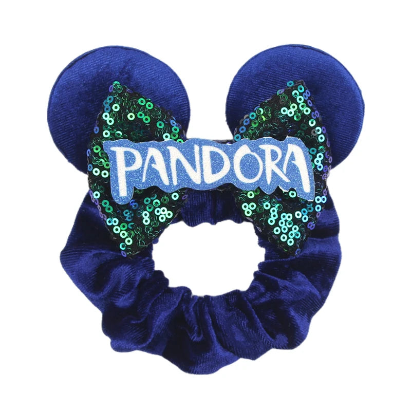 Women Ears Hair Scrunchies Velvet Hairbands For Girls Sequins Bows Headband Women Trip DIY Accessories Mouse Party Decor