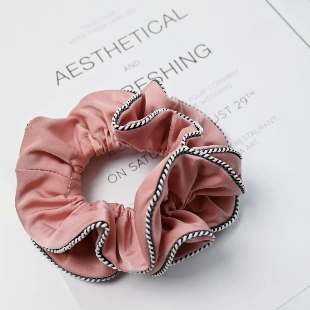 Scrunchies for Hair New Fashion Luxury Satin Silk Hair Loop Bud Shaped HairTies Hair Scrunch for Girls Headwear