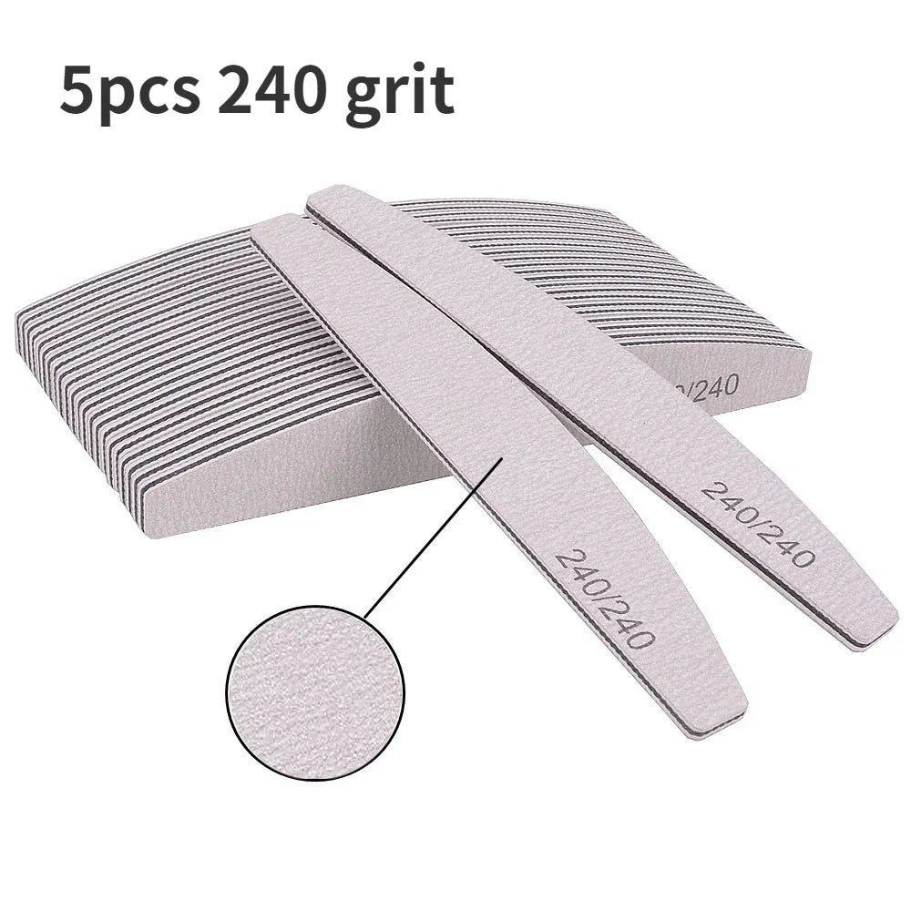 Nail File 100 To 240 Professional Tools Emery for Manicure Lime 240 Sandpaper Gel Polishing Files for Nails Buffers Set Polisher