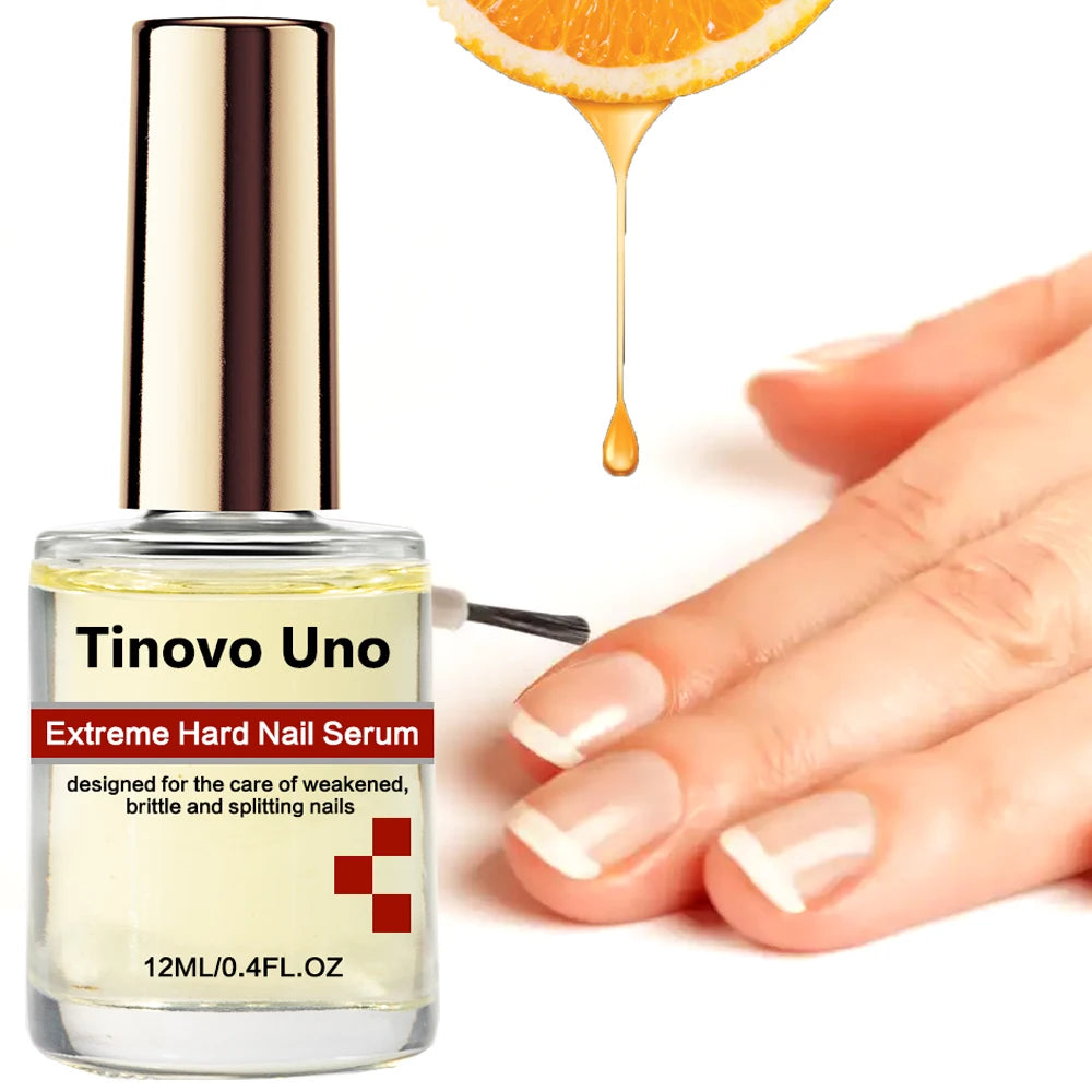 Tinovo Uno Hard Nail Serum Cuticle Oil Nail Polish Cares for Weak Brittle Cracked Nails Keratin Nail Hardener Strengthener Oil