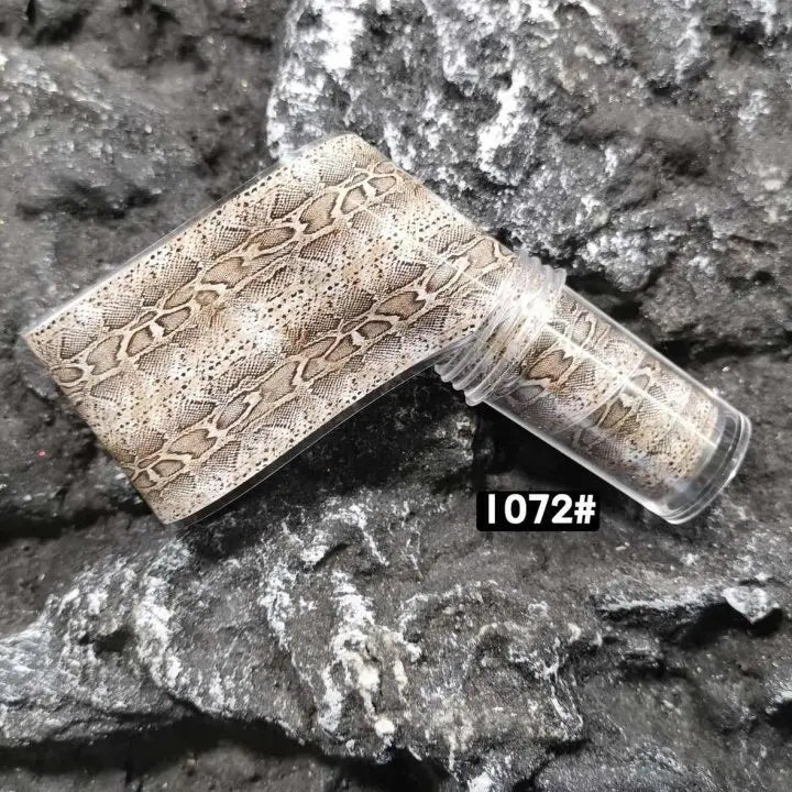DIY Snake Pattern Nail Foils for Transfer Paper Sticker Ice Cube Sliders Adhesive Paper Wraps Gradient Nail Art Decorations