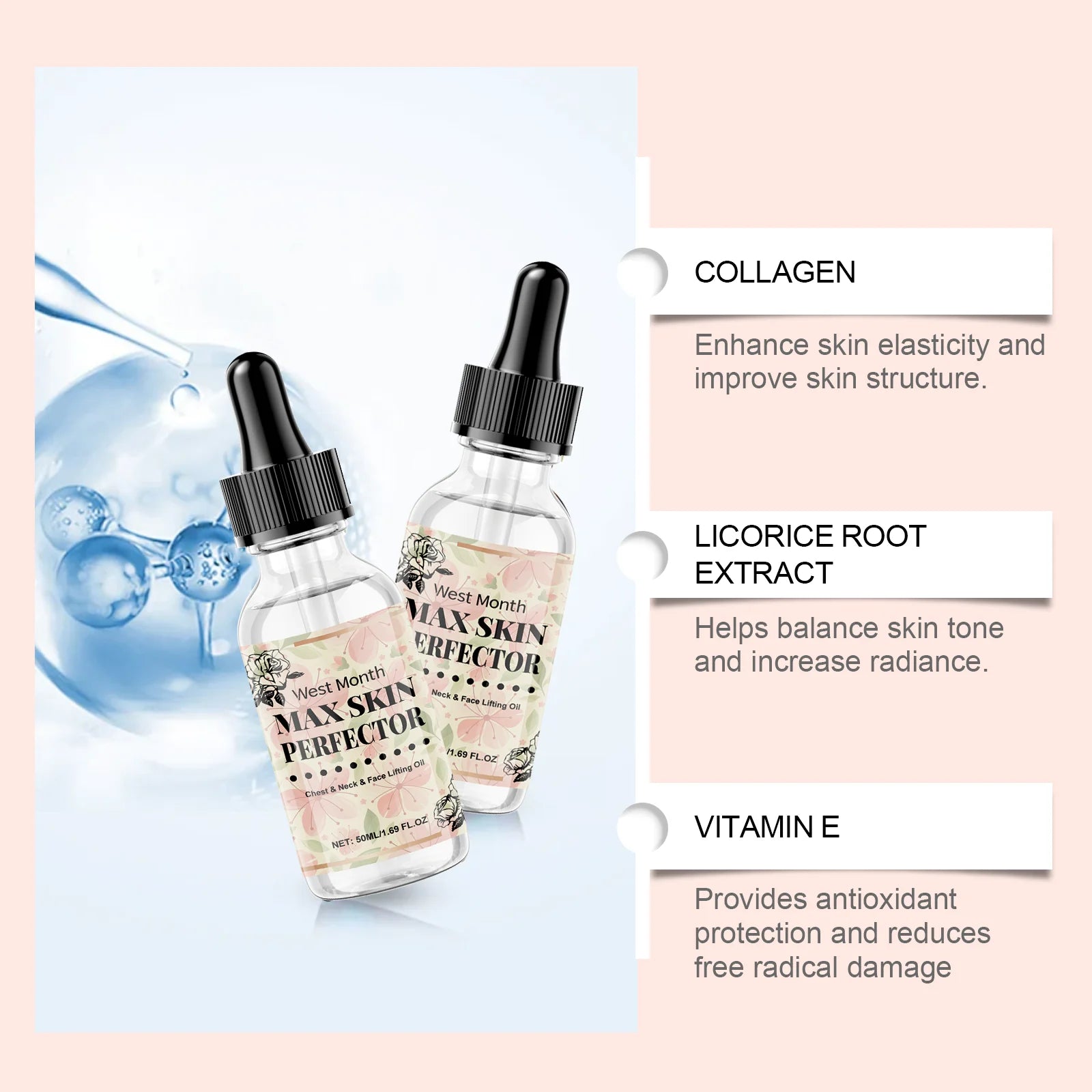 Chest Neck Face Lifting Oil Efficient Nourishment Deeply Nourish the Skin Moisturizing Oil Enhance Its luster Winter Skincare