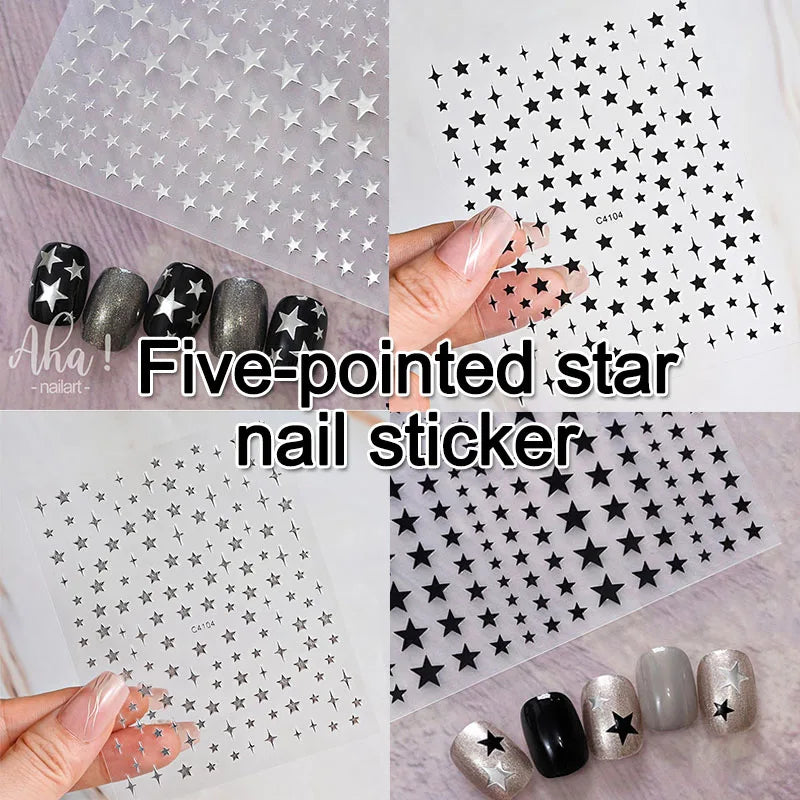 New Star Nail Sticker Nail Stickers Self-adhesive Nail Ribbon Star Sticker Gel Polish Decals Kawaii Accesories ZJT15