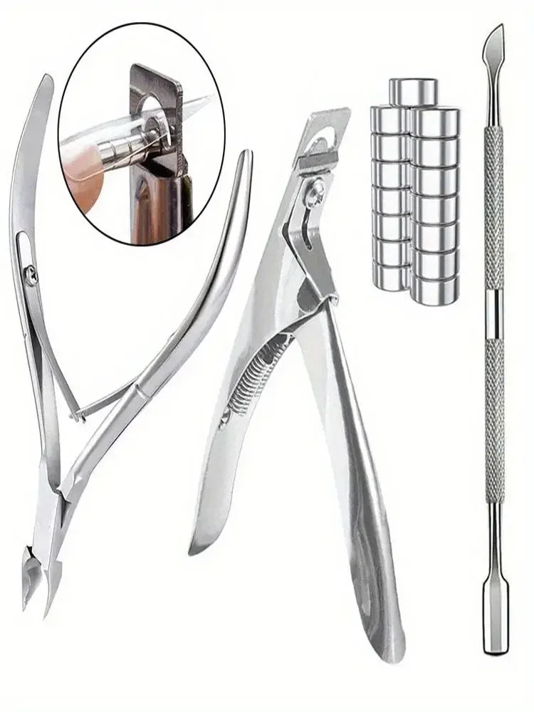 15PCS Powerful Magnet Cylindrical Multi-functional Cat Eye Magnet+3Pcs Stainless Steel Nail Clippers Manicure Set Nail Cuticle