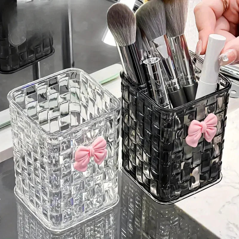 Clear Acrylic Makeup Brushes Storage Box Desk Cosmetic Organizer Lipstick Storage Nail Polish Display Stand Rack Jewelry Case
