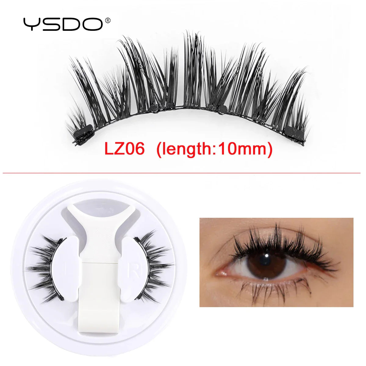 YSDO Magnetic Eyelashes Reusable Winged Magnetic 3D Mink lashes Long-Lasting No Glue Needed False Eyelashes with Tweezer Makeup