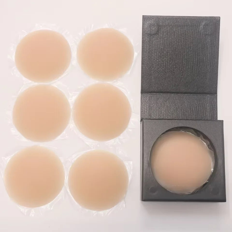 Nipple Cover Stickers Adhesive Tape Reusable Silicone Nippls Pasties Sticky Breast Bra Pads For Dress Bikini Women