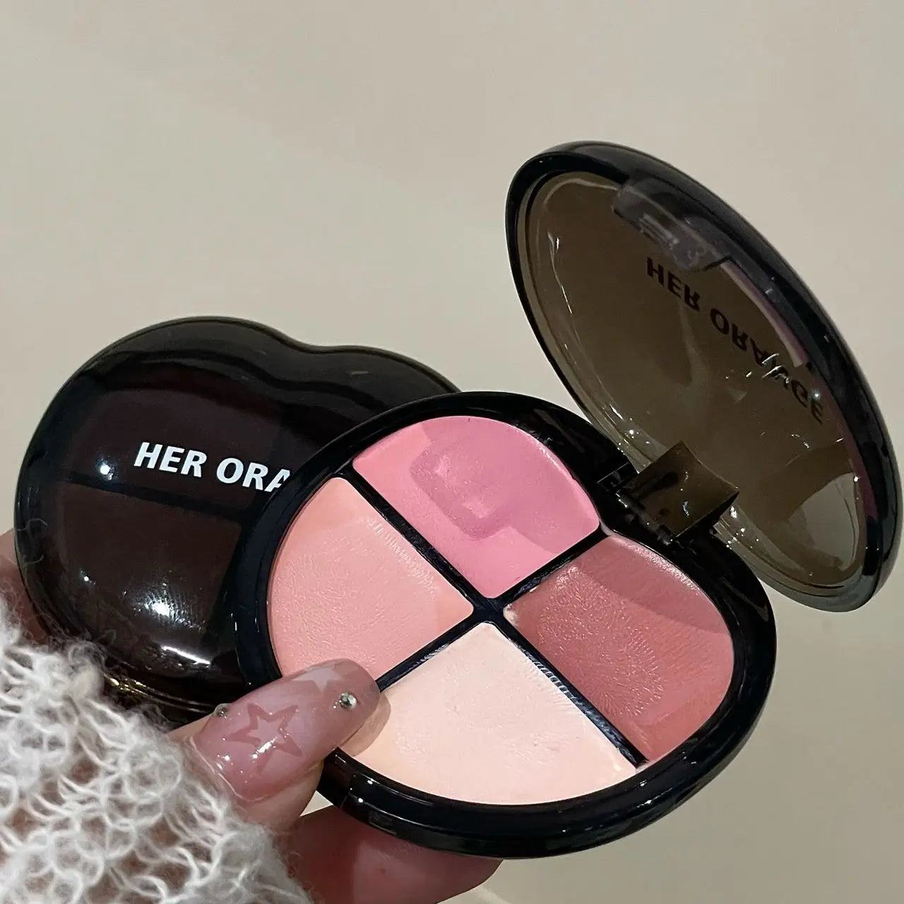 Herorange Sweetheart Blush Cream|Four Colors in One, Delicate and Skin-Friendly, Brightens and Contours with Full Vitality