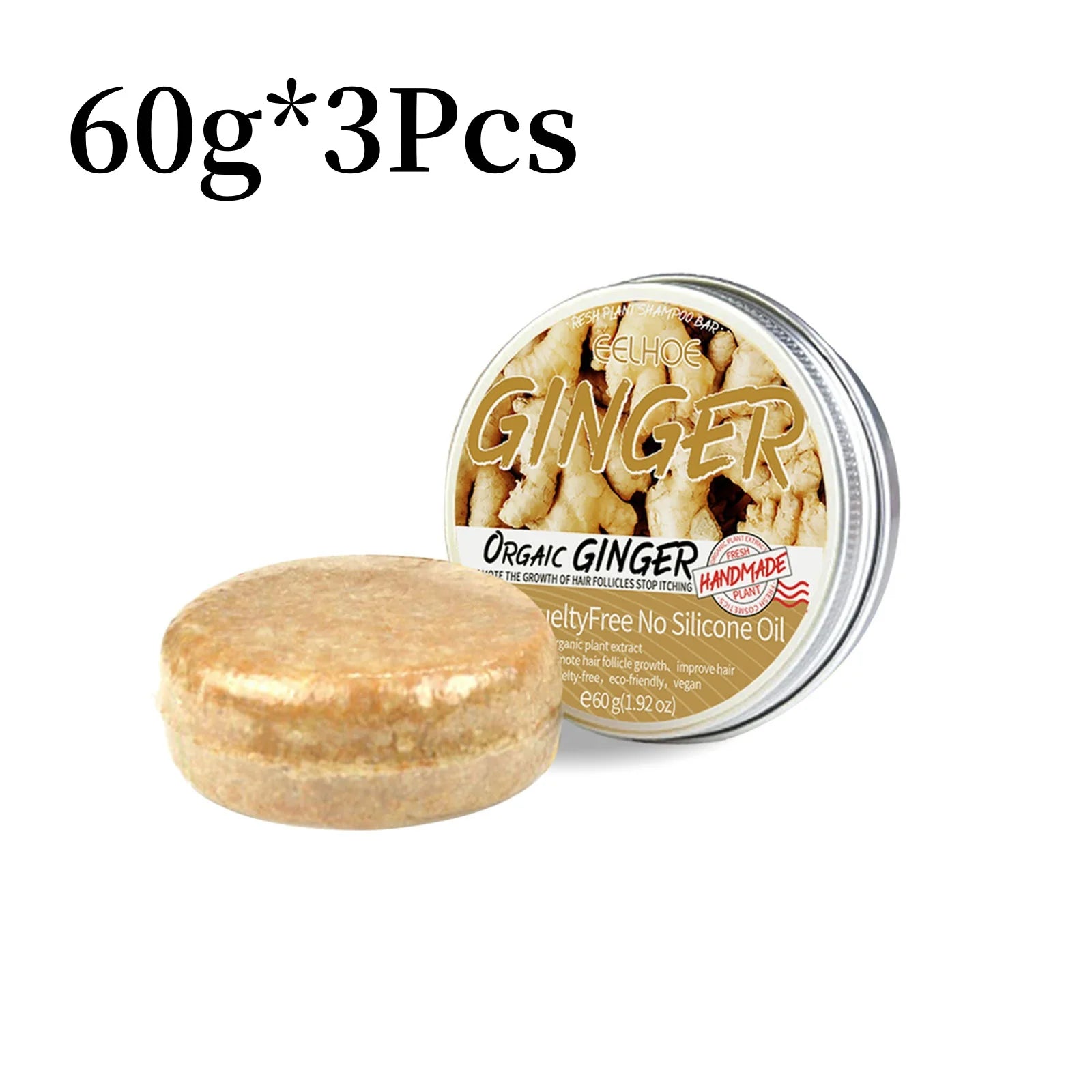 60g Natural Ginger Shampoo Soap Reduce Hair Loss Clean Dandruff Nourish Moisturize Scalp Improve Hair Quality Hair Care Product