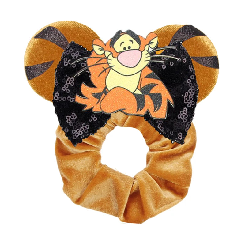 Women Ears Hair Scrunchies Velvet Hairbands For Girls Sequins Bows Headband Women Trip DIY Accessories Mouse Party Decor