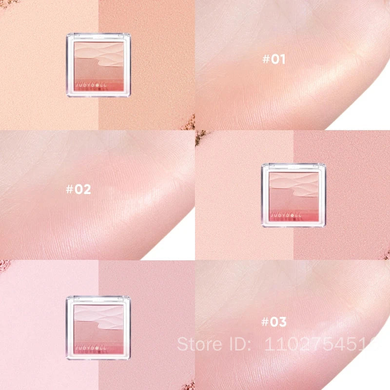 Judydoll Water Satin Glow Blush Two-color Expansion Blusher Matte Natural Cheek Tint Brighten Face Contouring Waterproof Makeup