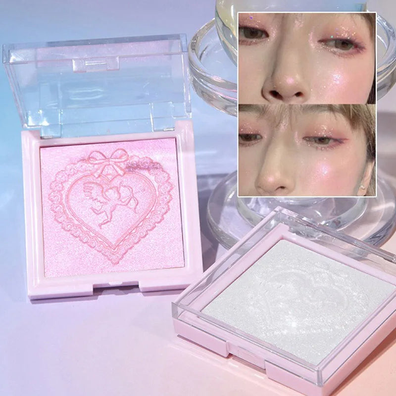 Champagne White Highlighter Powder Body Shiny Glitter Diamond Shimmer Brighten Highlight Face Contour Waterproof Lasting Makeup