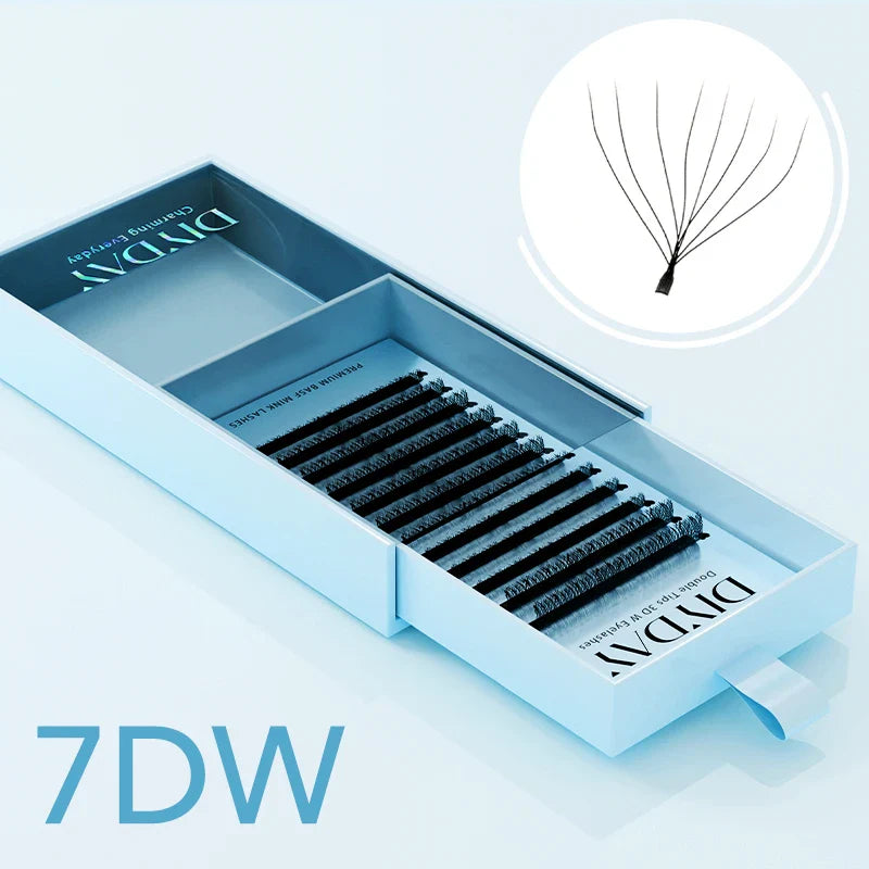 DIYDAY W Shape Eyelashes Extensions W Shaped Bloom 3d 4d 5d 6d 7d 8d Eye Lashes Natural Soft Premade Fan Lash Extensions