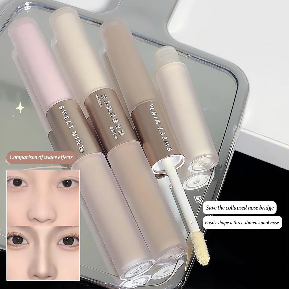 Double-ended Liquid Contouring Highlighter And Shadower In One Create A Long-lasting Natural Contouring Stick