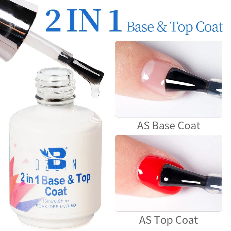 AWStorG 15ML Super Top Coat Function Gel No Wipe Matte Top Gel Transparent Soak Off UV LED NailArt Manicure Gel Varnish Primer
