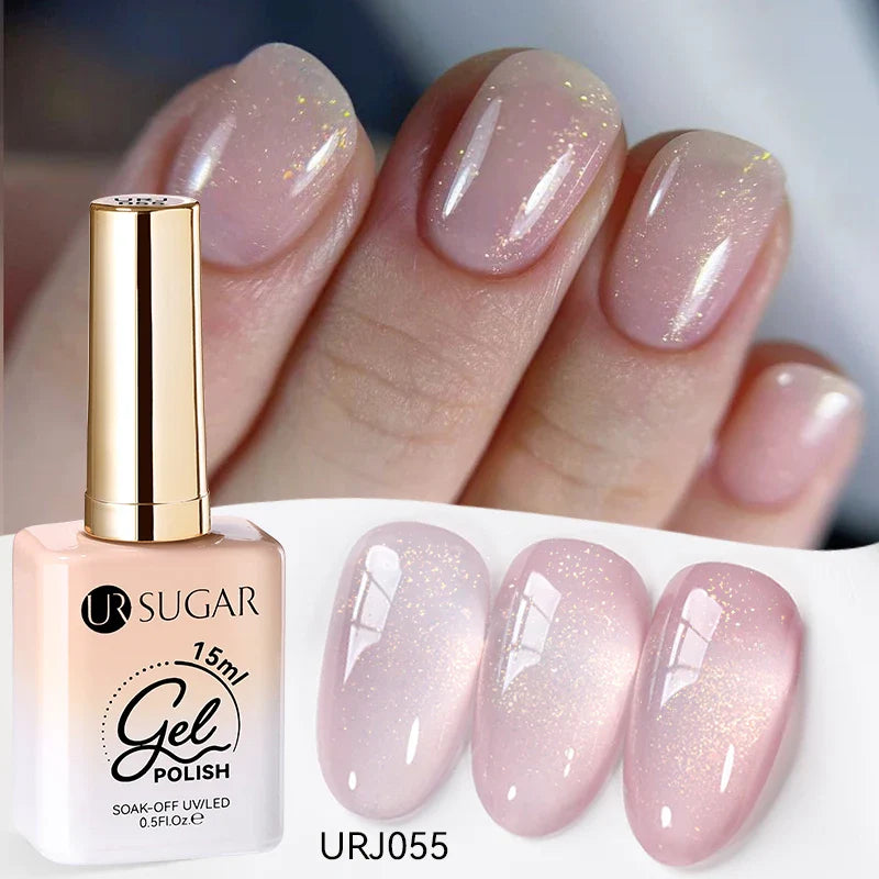 UR SUGAR 15ml Jelly Nude Gel Nail Polish Light Pink Translucent Color Soak Off UV LED Gel Varnish Nail Art DIY Fashion Manicure